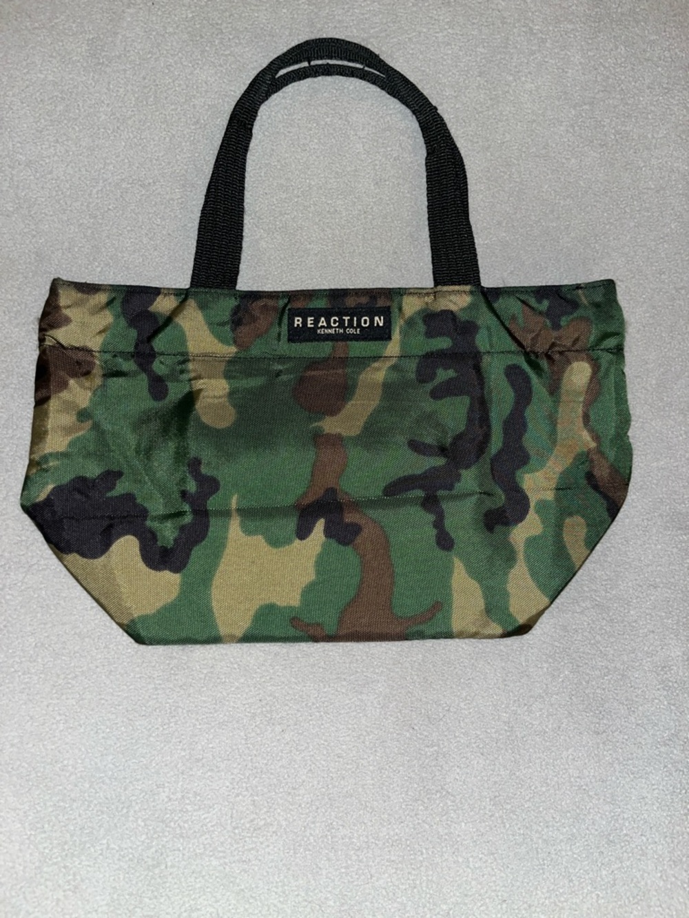 Reaction Kenneth Cole Green Camo Tote with Black Handles